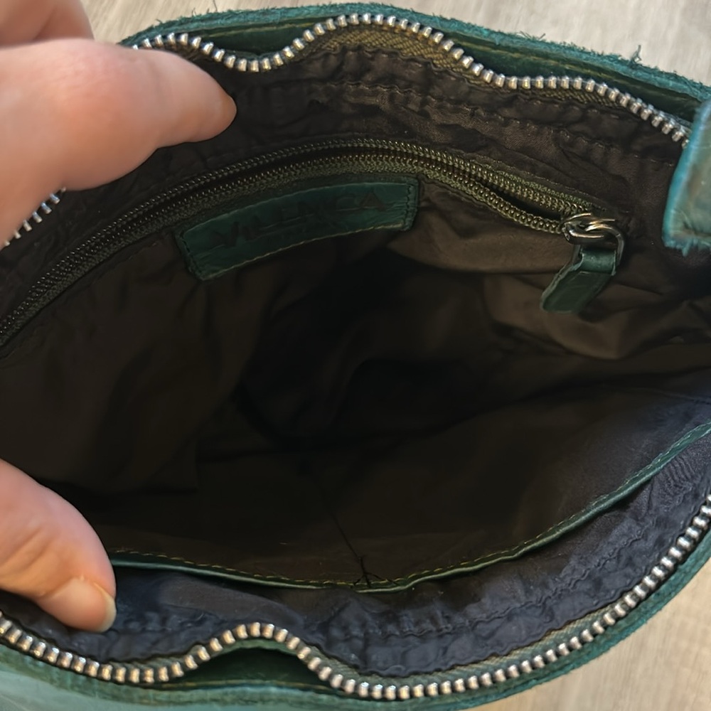 Anthropologie Vilenca Holland Green Leather Wove Bag - Picture 7 of 10